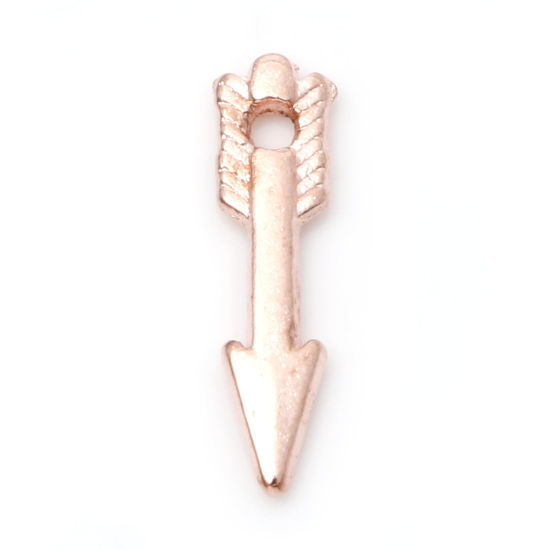 Picture of Zinc Based Alloy Charms Rose Gold Arrow 14.5mm x 4mm, 100 PCs