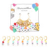 Imagen de Cobre & Acrílico Knitting Stitch Markers 0-9 Chapado en Oro Al Azar Número 3.1cm x 1.1cm, 1 Juego ( 10Unidades/Juego)