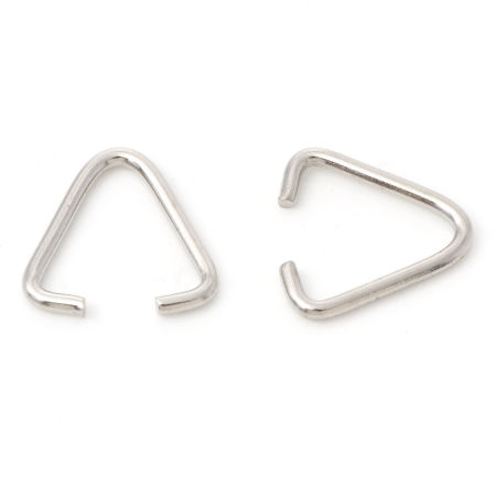 Image de 50 Pcs 20mm x 20mm, 2mm(taille 12) Anneaux de Jonction pour la Fabrication de Bijoux Ouvert en Alliage de Fer Argent Mat Triangle