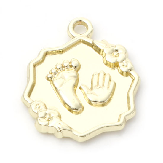 Immagine di Lega di Zinco Charms Irregolare Oro Placcato Piede 21mm x 18mm , 10 Pz