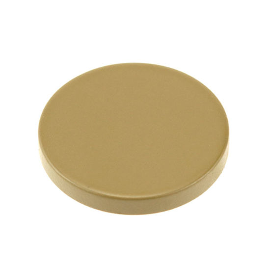 Picture of Resin Metal Sewing Shank Buttons Single Hole Beige Round Painted 15mm Dia., 10 PCs