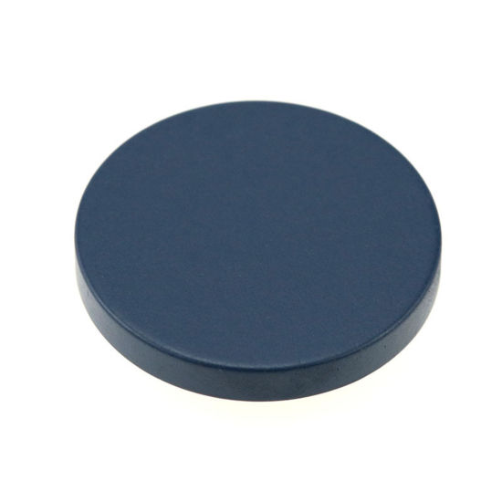 Picture of Resin Metal Sewing Shank Buttons Single Hole Ink Blue Round Painted 25mm Dia., 10 PCs