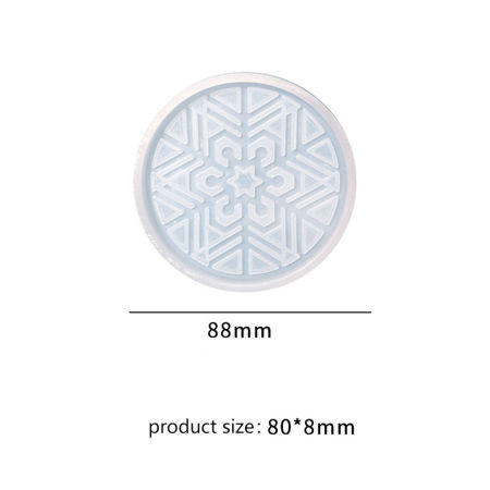 Picture of Silicone Christmas Resin Mold For Jewelry Making Round White 8.8cm Dia.