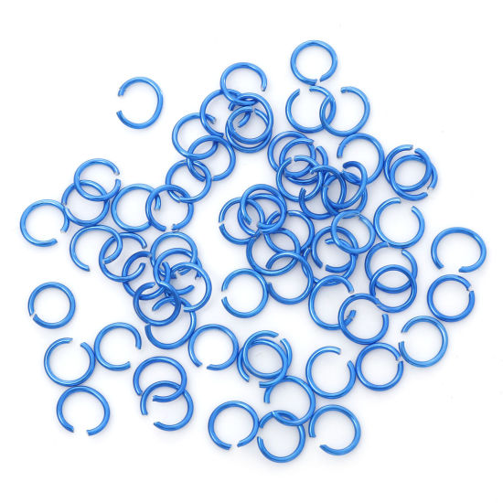 Изображение 0.8мм Алюминий Колечки открыто Круглые Синий 6мм диаметр, 300 ШТ