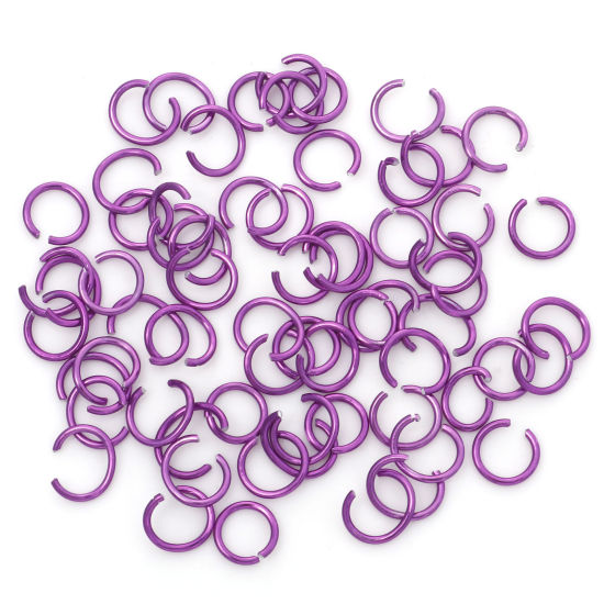 Изображение 0.8мм Алюминий Колечки открыто Круглые Фиолетовый 6мм диаметр, 300 ШТ