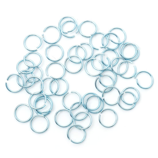 Изображение 1мм Алюминий Колечки открыто Круглые Светло-синий 10мм диаметр, 300 ШТ