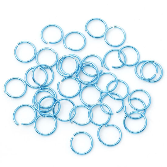 Изображение 1мм Алюминий Колечки открыто Круглые переливчатый синий 10мм диаметр, 300 ШТ