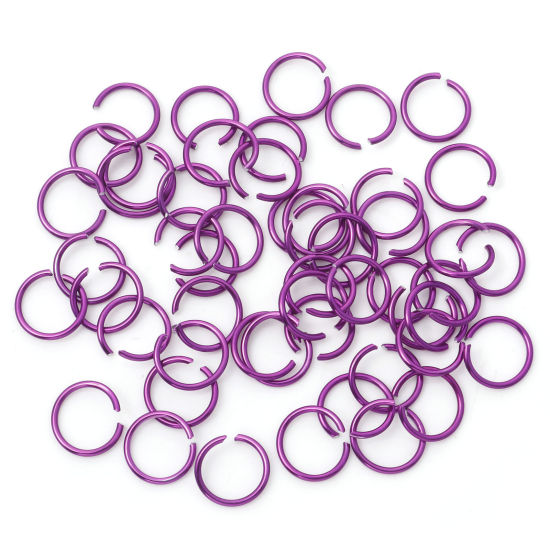 Изображение 1мм Алюминий Колечки открыто Круглые Фиолетовый 10мм диаметр, 300 ШТ