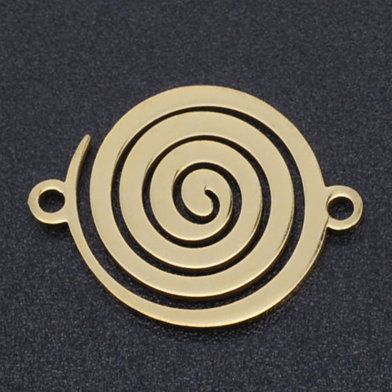 Bild von 201 Edelstahl Verbinder Spiral Vergoldet 18mm x 14mm, 2 Stück