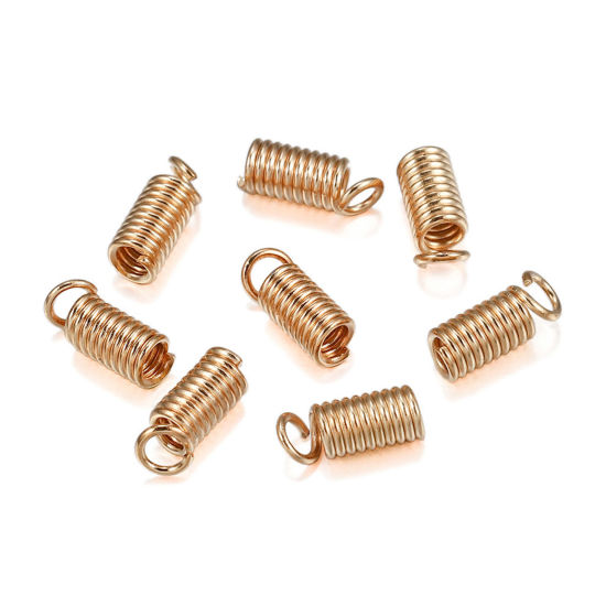 Picture of Iron Based Alloy Cord End Caps Spring KC Gold Plated (Fits 4mm Cord) 9mm x 5.5mm, 100 PCs