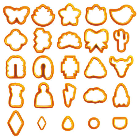 Bild von Kunststoff Modelliermasse Werkzeuge DIY handgefertigt Ohrring Schmuck Material Set Orange Schmetterling Tier Kaktus 1 Set (25 Stück/Set)