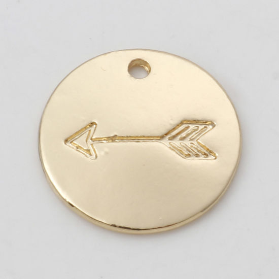 Picture of Zinc Based Alloy Charms Gold Plated Round Arrowhead 18mm Dia., 10 PCs