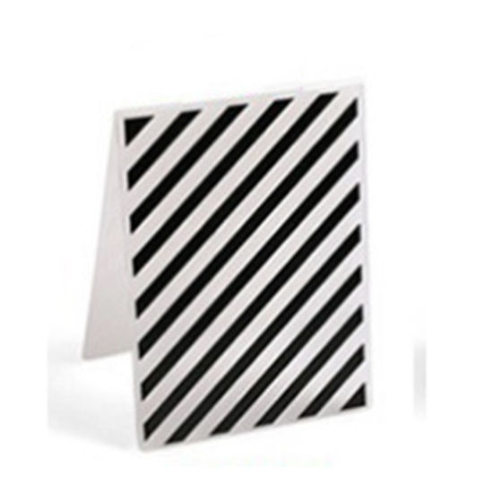 Image de Modèle de Dossiers de Gaufrage en Plastique Rectangle Rayées Blanc, 14.8cm x 10.5cm, 1 Pièce