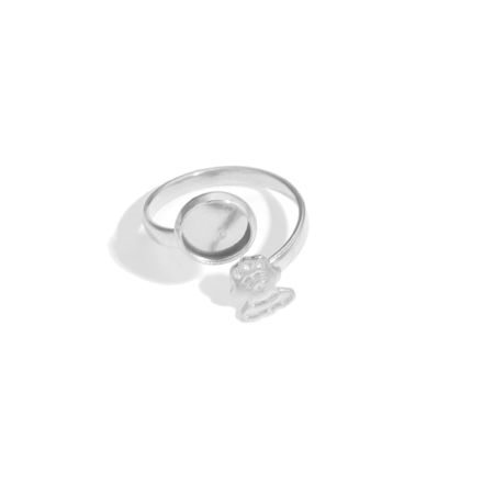 Picture of 304 Stainless Steel Open Adjustable Rings Silver Tone Clown (Fits 8mm Dia.) 18mm(US Size 7.75), 5 PCs