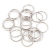 Picture of 20 PCs 25mm Dia., 2mm(12 gauge) 304 Stainless Steel Open Jump Rings Findings For Jewelry Making Silver Tone Round