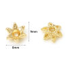 Picture of Brass Beads Caps Flower Real Gold Plated (Fit 8mm Bead) 9mm x 8mm, 10 PCs