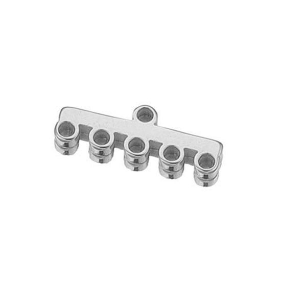 Imagen de 304 Acero Inoxidable Conectores Palo Tono de Plata 13mm x 3mm, 5 Unidades