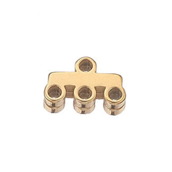 Imagen de 5 Unidades 304 Acero Inoxidable Conectores Dijes Colgantes Palo Chapado en Oro de 18K 7.5mm x 3mm