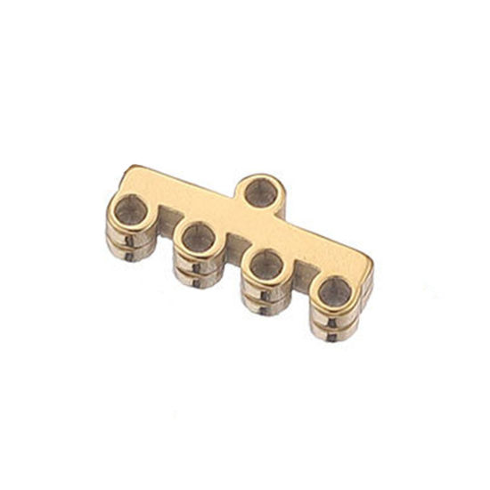 Imagen de 5 Unidades 304 Acero Inoxidable Conectores Dijes Colgantes Palo Chapado en Oro de 18K 11mm x 3mm