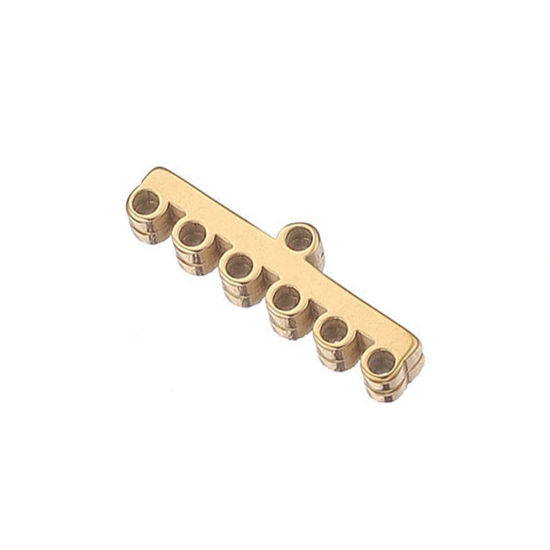 Imagen de 5 Unidades 304 Acero Inoxidable Conectores Dijes Colgantes Palo Chapado en Oro de 18K 16mm x 3mm
