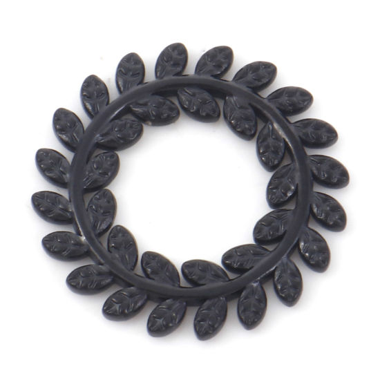 Изображение 1 ШТ вакуумное покрытие 304 Нержавеющая Сталь Подвески Кольцо Черный Лист 22мм Диаметр