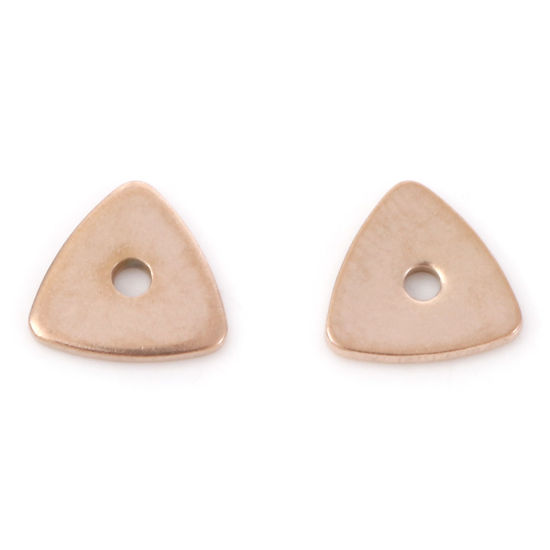 Image de 10 Pcs Perles d'Espacement Accessories pour DIY Fabrication de Bijoux de Bracelet en 304 Acier Inoxydable Placage sous Vide Triangle Or Rose 8mm x 8mm