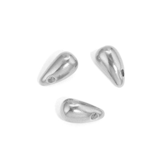 Picture of 304 Stainless Steel Charms Silver Tone Drop 12mm x 6mm, 2 PCs