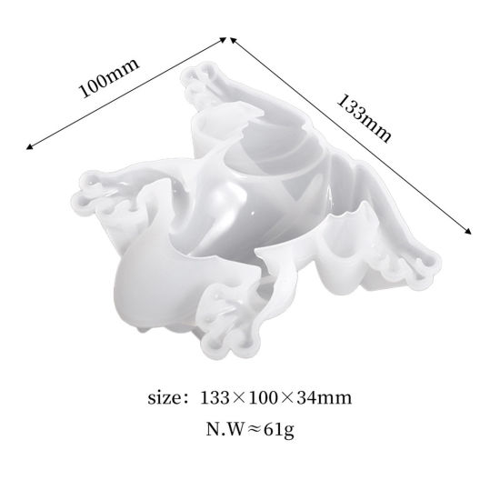 Изображение Силикон Насекомое Модель для эпоксидной смолы Лягушка Белый 13.3см x 10см, 1 ШТ