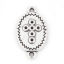 Picture of Zinc Based Alloy Religious Connectors Antique Silver Color Oval Cross 19mm x 11mm, 50 PCs