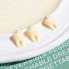 Picture of Resin Charms Tooth Gold Plated Beige 3D 17mm x 10mm, 2 PCs