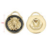 Picture of 304 Stainless Steel Charms Gold Plated Black Round Lion 20mm Dia., 1 Piece