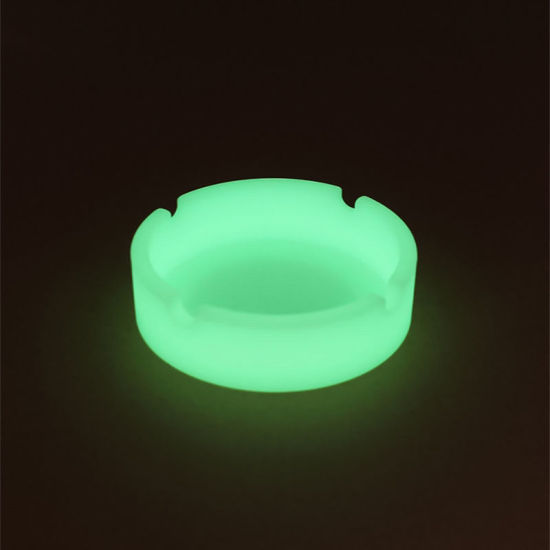 Picture of Silicone Ashtray Pink Round Glow In The Dark Luminous 8.3cm x 2.3cm, 1 Piece
