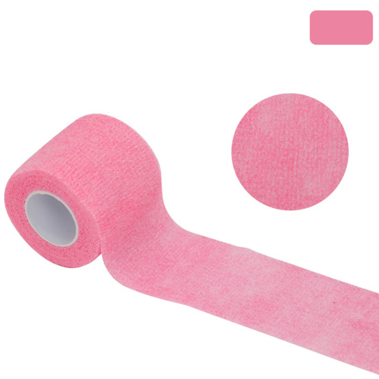 Picture of Nonwovens Elastic Medical Bandage Tape For First Aid Body Care Sports Wrist Support Neon Pink 5cm, 1 Roll (Approx 4.5 M/Roll)