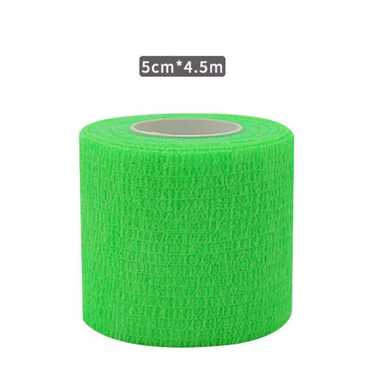 不織布 粘着性伸縮包帯 関節サポートテープ 手首用 緑 5cm、 1 巻 (約 4.5メートル/束) の画像