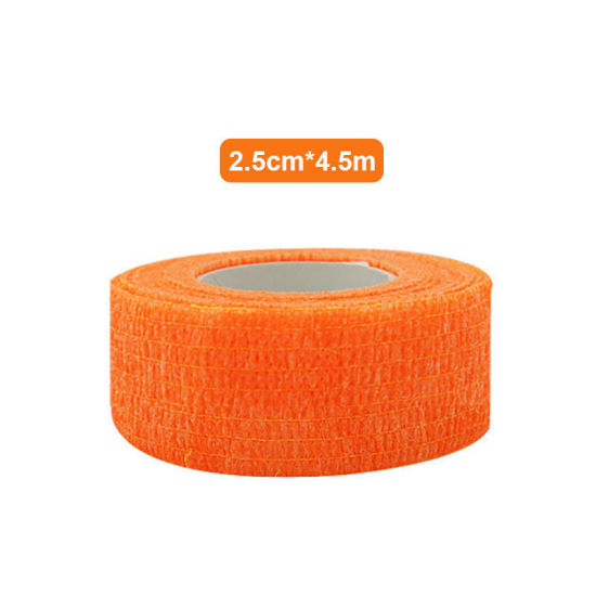 不織布 粘着性伸縮包帯 関節サポートテープ 手首用 オレンジ 2.5cm、 5 巻 (約 4.5メートル/束) の画像