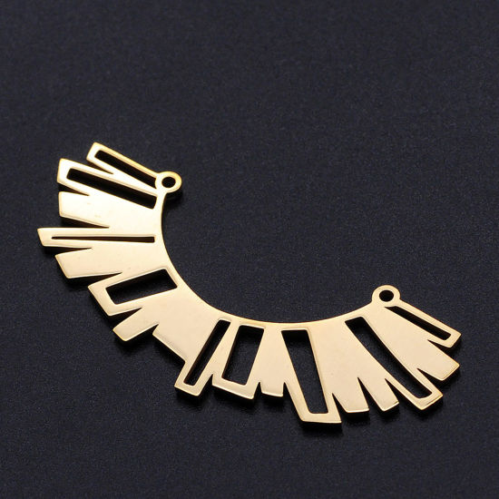 Image de Connecteurs en 201 Acier Inoxydable Arc Doré Creux 55mm x 23mm, 1 Pièce