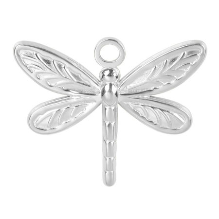 Picture of 304 Stainless Steel Charms Multicolor Dragonfly Animal 20mm x 25mm
