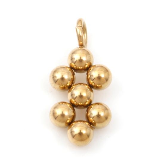 Изображение 1 ШТ Экологичное вакуумное PVD-покрытие 304 Нержавеющая Сталь Подвески Позолоченный Символ бесконечности ажурная резьба 15мм x 7.5мм