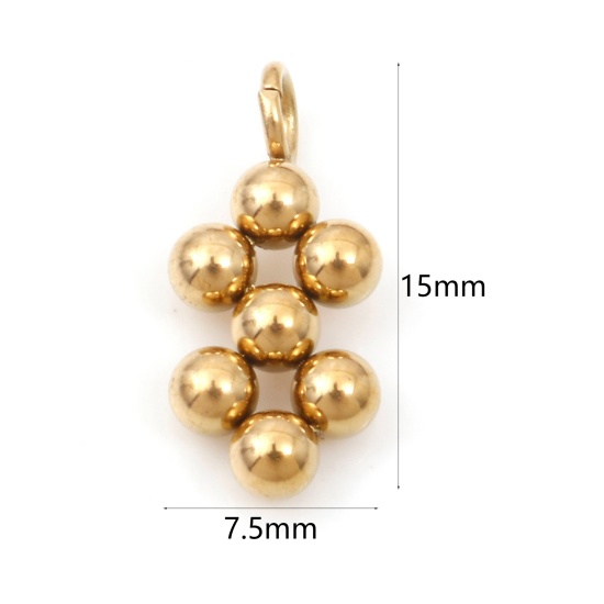 Изображение 1 ШТ Экологичное вакуумное PVD-покрытие 304 Нержавеющая Сталь Подвески Позолоченный Символ бесконечности ажурная резьба 15мм x 7.5мм