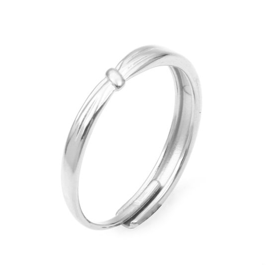 Picture of 304 Stainless Steel Stylish Open Rings Silver Tone 18.5mm(US size 8.5), 1 Piece