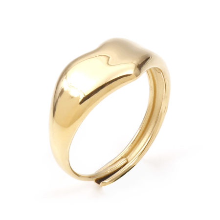 Picture of 1 Piece Vacuum Plating 304 Stainless Steel Valentine's Day Open Rings Gold Plated 18.5mm(US size 8.5)