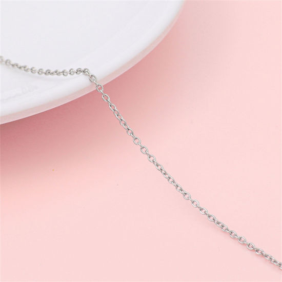 Picture of 304 Stainless Steel Link Cable Chain Silver Tone 1.6mm, 1 M