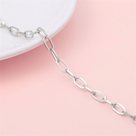 Picture of 304 Stainless Steel Link Chain Silver Tone 5mm, 1 M