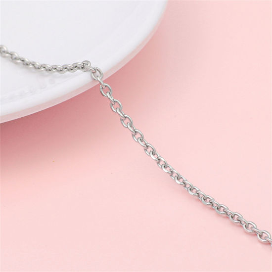 Picture of 304 Stainless Steel Link Cable Chain Silver Tone 3mm, 1 M