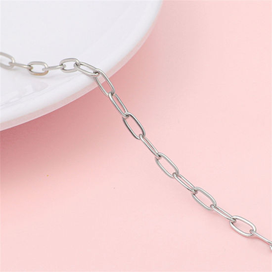 Picture of 304 Stainless Steel Link Cable Chain Silver Tone 3.2mm, 1 M