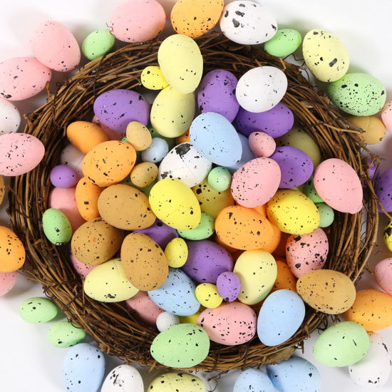 Picture of Foam Easter Day Party Decorations At Random Color Egg 18mm x 15mm, 1 Packet ( 100 PCs/Packet)