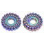 Picture of Zinc Based Alloy Spacer Beads For DIY Jewelry Making Rainbow Color Plated Round About 8mm x 8mm, Hole: Approx 2mm, 10 PCs