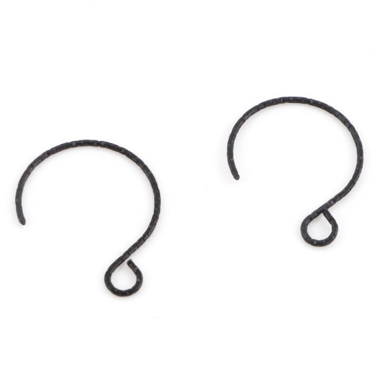 Immagine di 10 Pz Placcatura Sottovuoto 316 Acciaio inossidabile Orecchini con Ganci a Filo per Orecchio per Accessori per la Creazione di Gioielli Fai-da-te Nero 20mm x 16mm, Posta/Filo Dimensione: (21 misura)