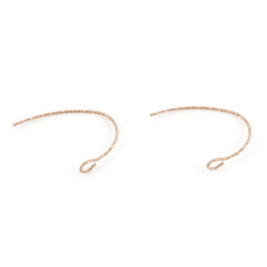 Imagen de 10 Unidades Enchapado al Vacío 316 Acero Inoxidable Pendientes de Ganchos de Alambre para la Oreja para Accesorios de Fabricación de Joyas DIY En forma de U Oro Rosa 24mm x 20mm, Post/ Wire Size: (21 gauge)