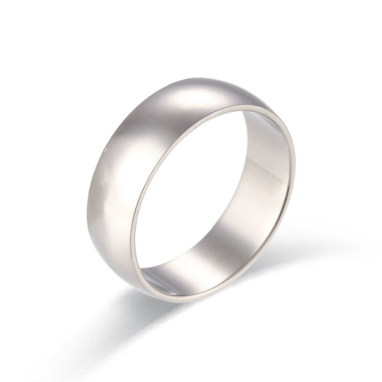 Bild von 304 Edelstahl Einfach Uneinstellbar Ring Silberfarbe 15.7mm (US Größe: 5), 6mm, 1 Stück